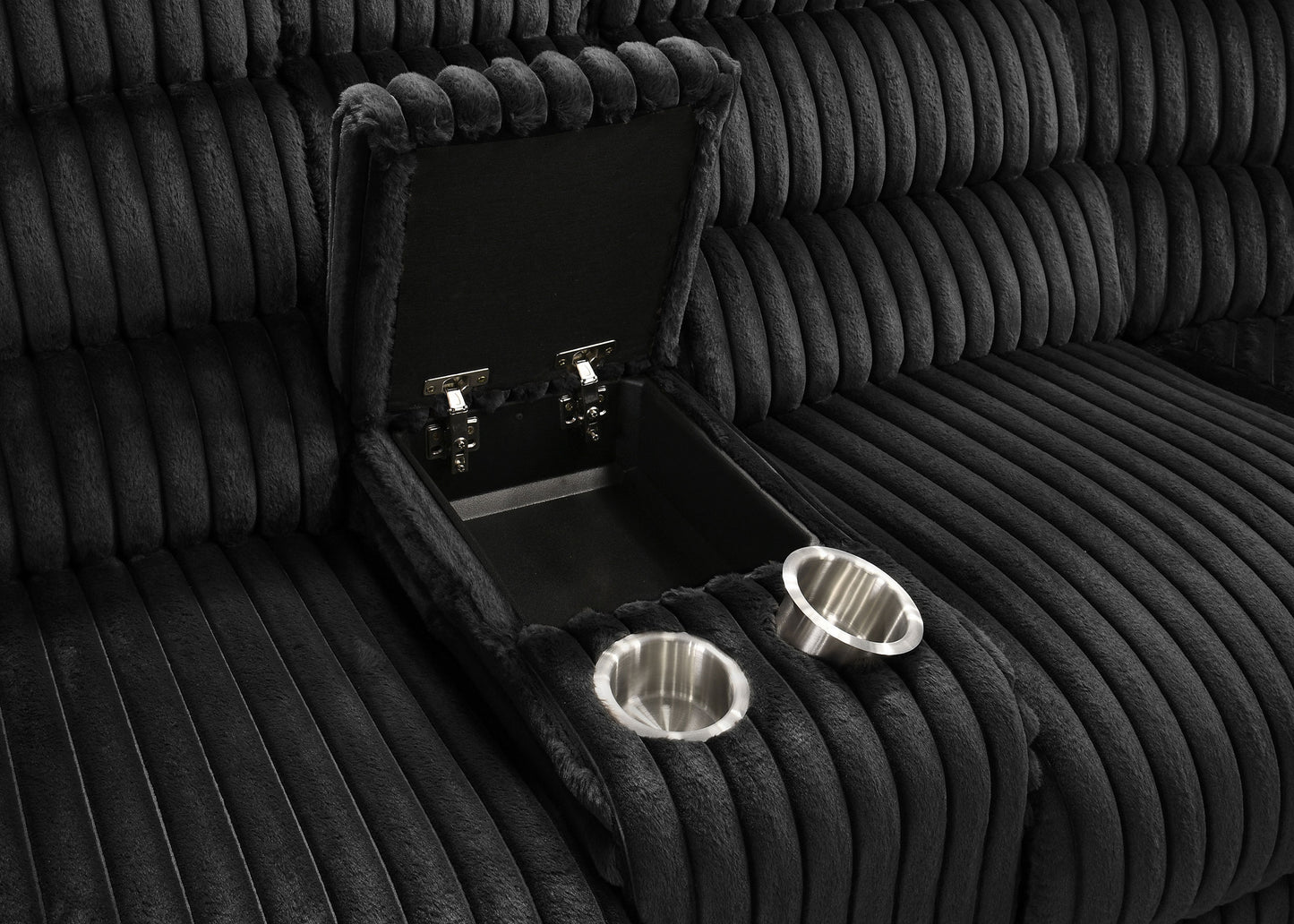 Atkinson Upholstered Reclining Sectional Sofa Black