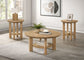 Ottowa 3-piece Round Wood Coffee Table Set Washed Oak