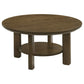 Ottowa 2-piece Round Wood Coffee Table Set Brown