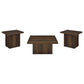 Devar 3-piece Square Coffee and End Table Set Dark Pine