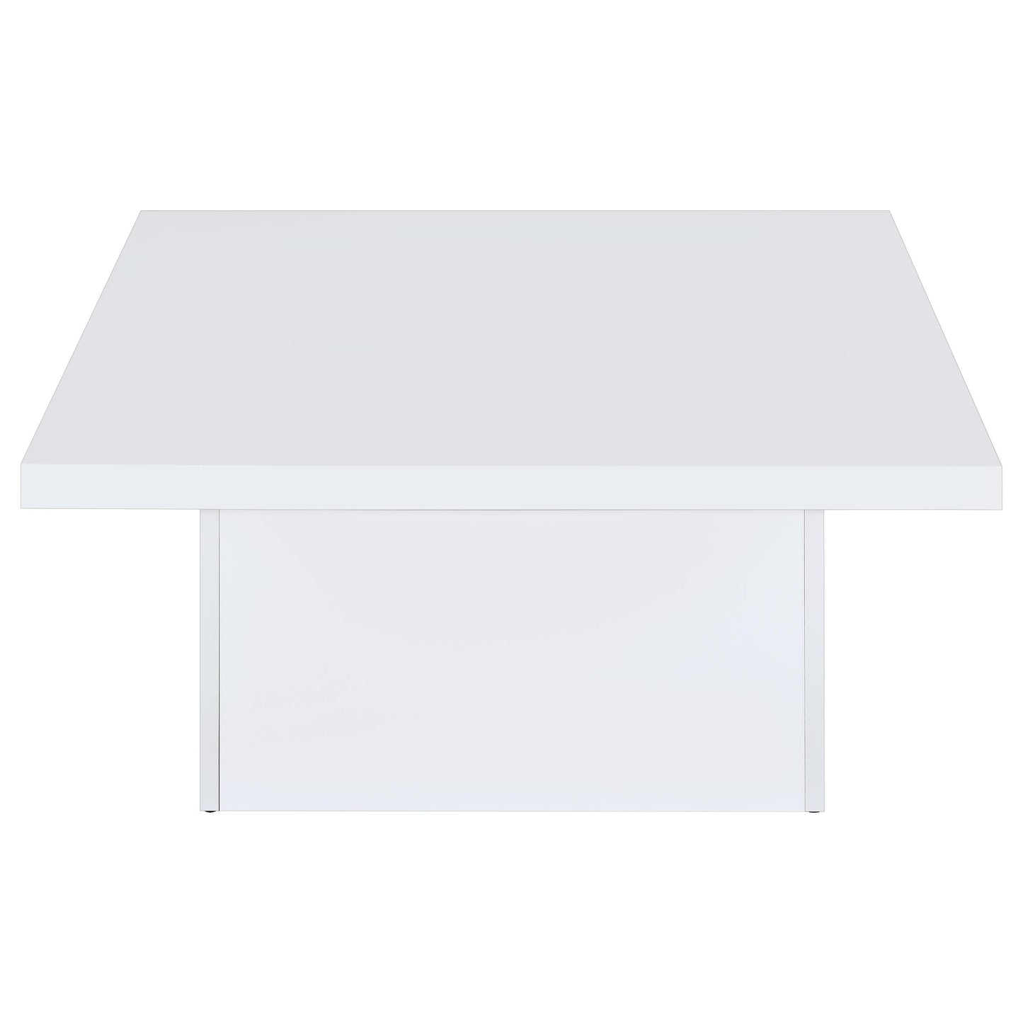 Devar Square Engineered Wood Coffee Table White High Gloss