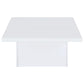 Devar Square Engineered Wood Coffee Table White High Gloss