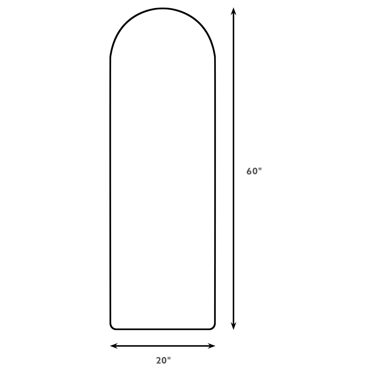 Espejo de piso con marco de metal Stabler de 20 x 60 pulgadas en oro rosa
