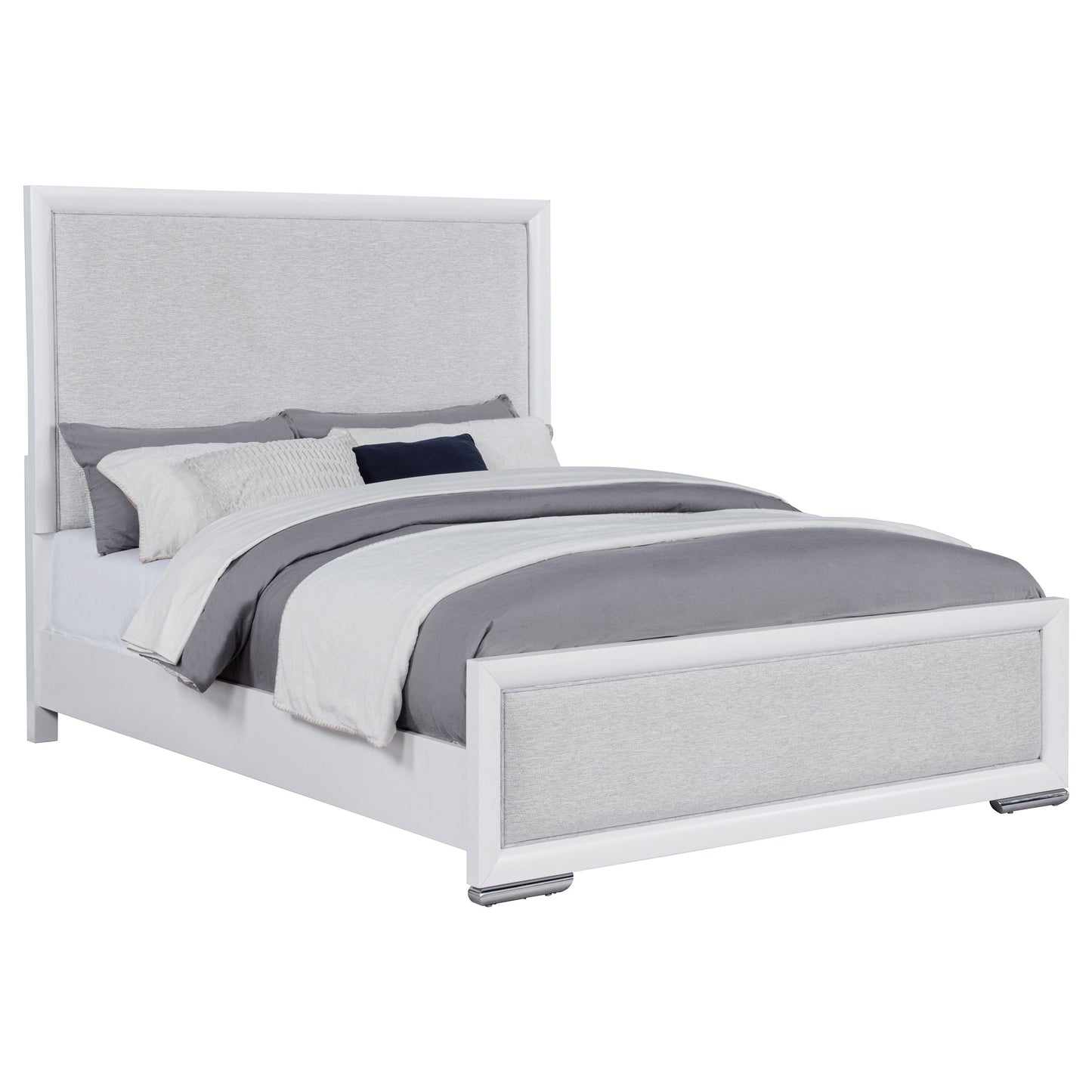 Gracemont 57-inch Queen Panel Bed Grey and White
