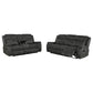 Conjunto de sofá reclinable tapizado de 2 piezas Lawrence en color carbón