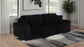 Jacana Corduroy Upholstered Dual Power Chaise Sofa Black