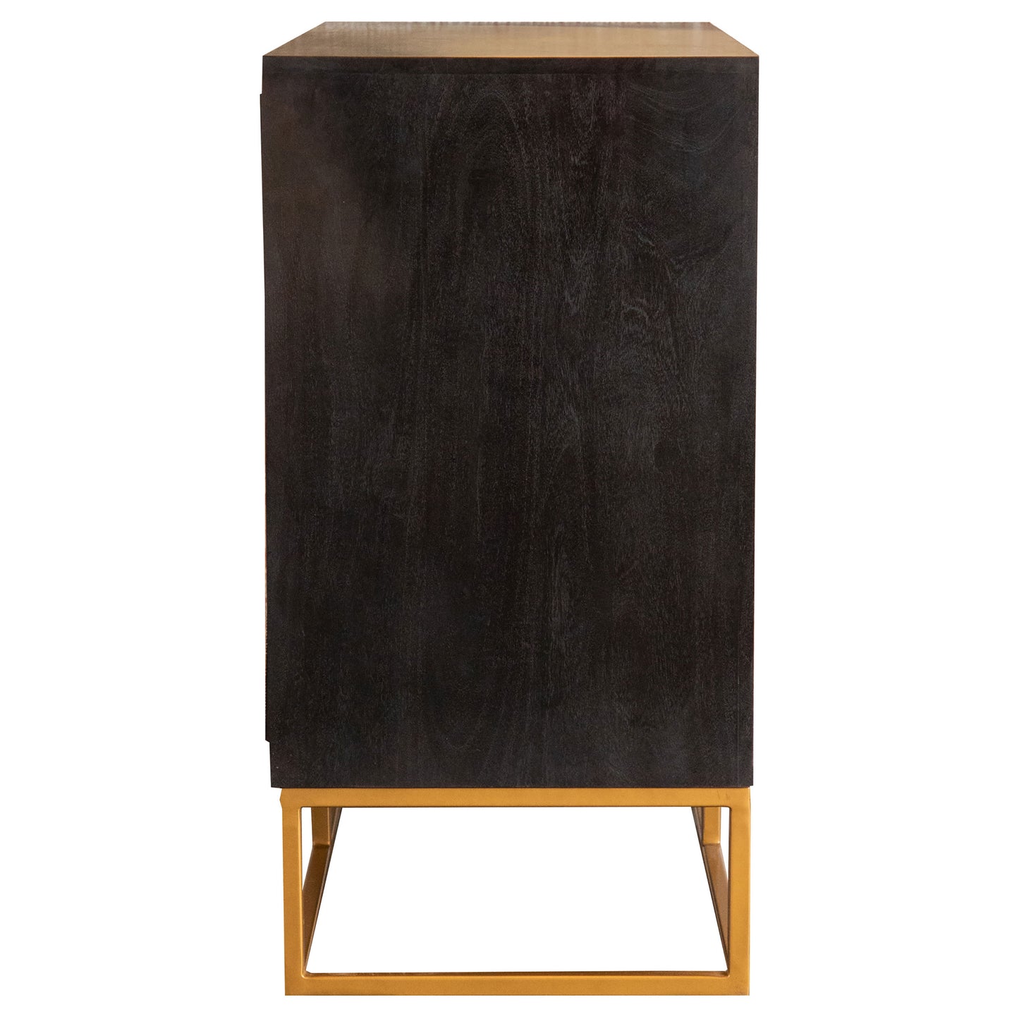 Gabinete de almacenamiento con acento de madera de 2 puertas y 40 pulgadas Zara en nogal negro