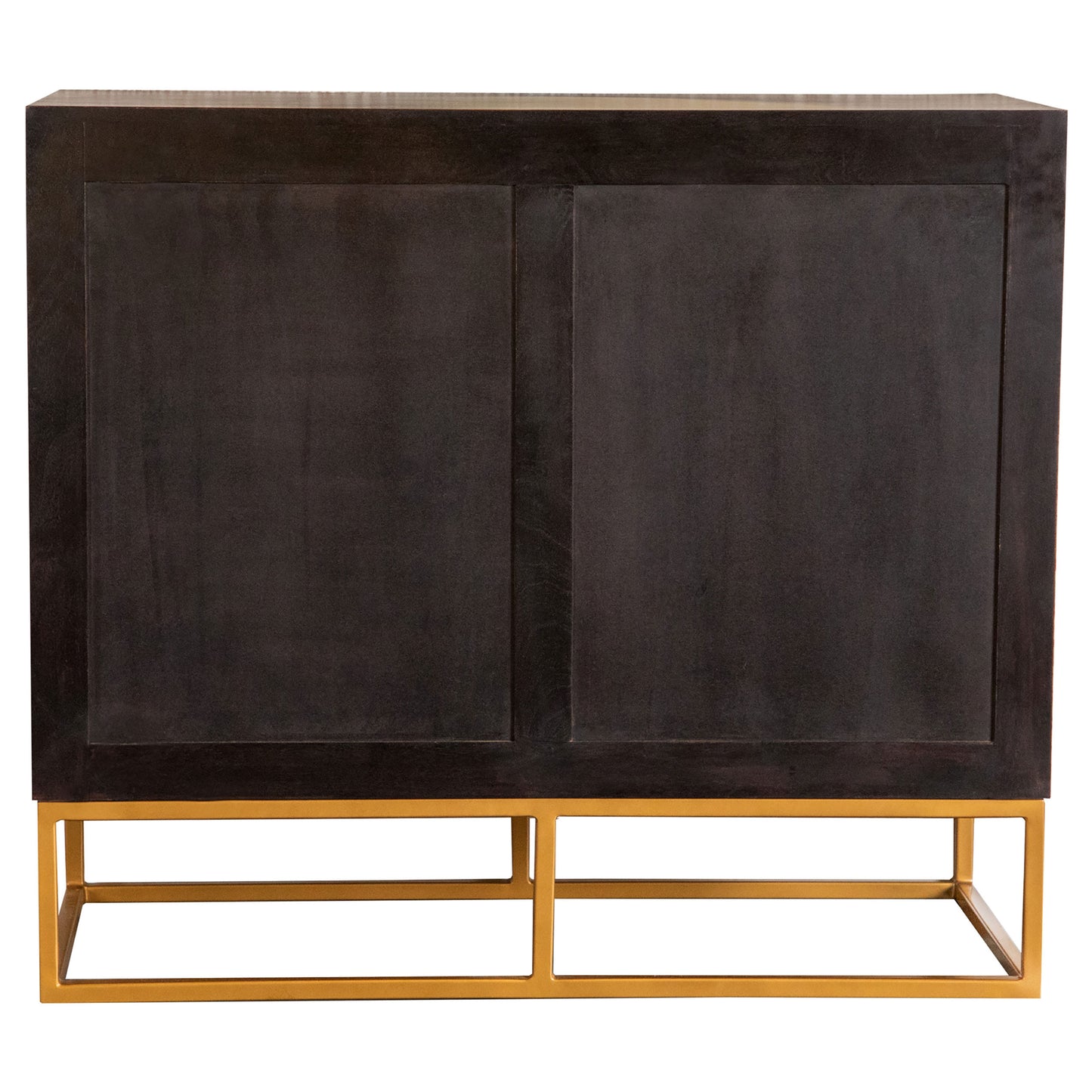 Gabinete de almacenamiento con acento de madera de 2 puertas y 40 pulgadas Zara en nogal negro