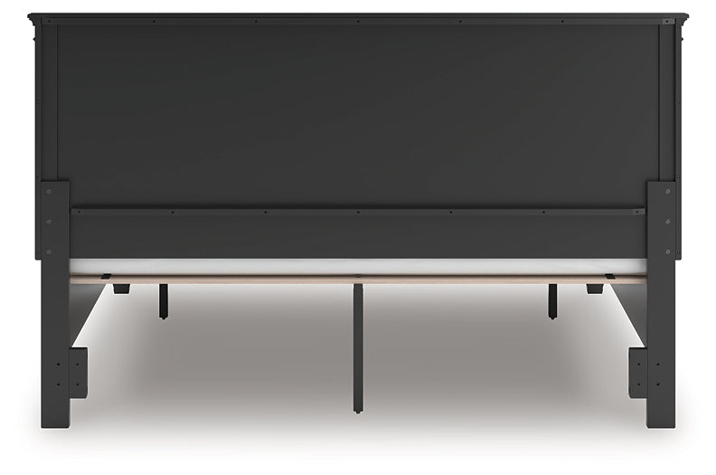 Cama King con almacenamiento y paneles Lanolee