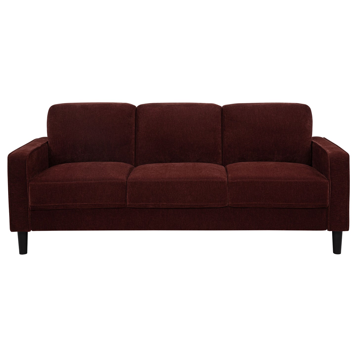Ruth 2-piece Fabric Upholstered Track Arm Sofa Rust Red