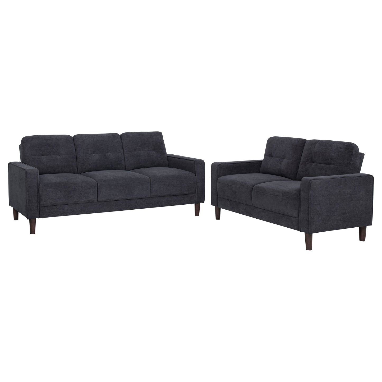 Bowen II 2-piece Upholstered Track Arm Sofa Set Steel Grey