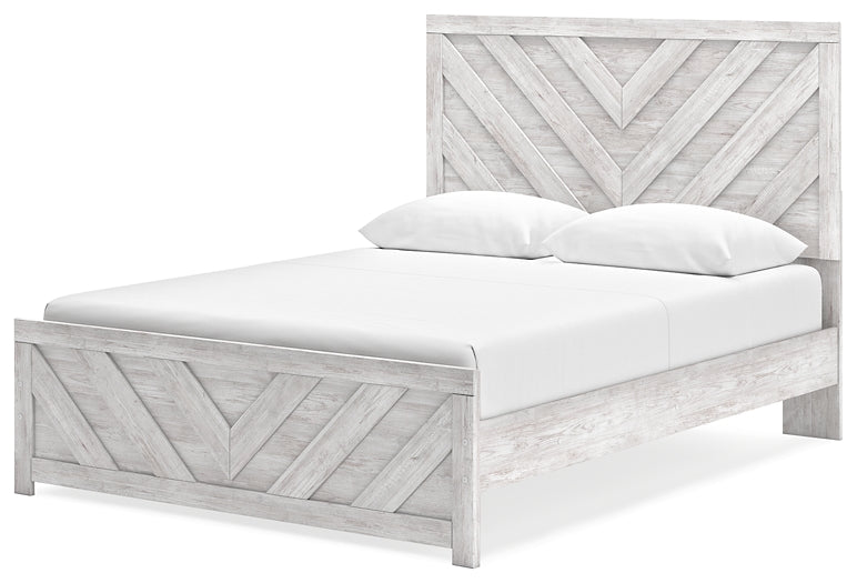 Cayboni Queen Panel Bed with Mirrored Dresser, Chest and Nightstand
