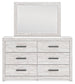 Cayboni Twin Panel Bed with Mirrored Dresser, Chest and Nightstand