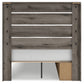 Graystorm Full Panel Bed with Storage with Mirrored Dresser and Nightstand
