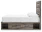 Graystorm Full Panel Bed with Storage with Mirrored Dresser