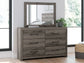 Graystorm Twin Panel Bed with Mirrored Dresser and Nightstand