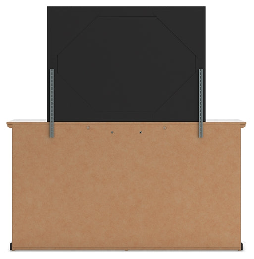 Maribel King Panel Bed with Mirrored Dresser