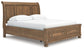 Feddinger California King Storage Sleigh Bed with Mirrored Dresser