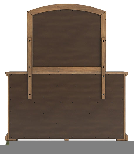 Feddinger King Panel Bed with Mirrored Dresser and Nightstand