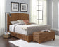 Cama Laughton Banana Leaf Eastern King con paneles en color ámbar