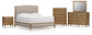 Sharlance King Upholstered Panel Bed with Mirrored Dresser, Chest and Nightstand