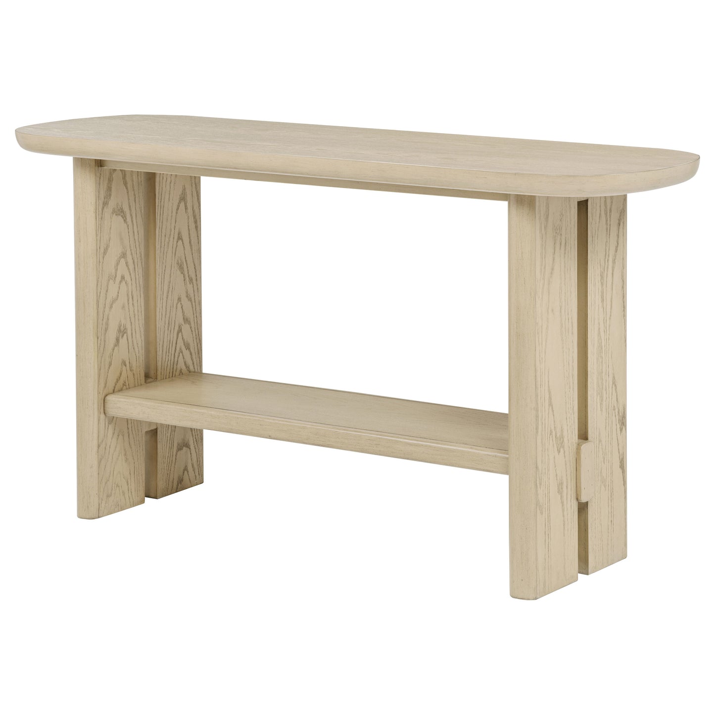 Kailani Coastal Sofa Console Table with Shelf Beige Oak