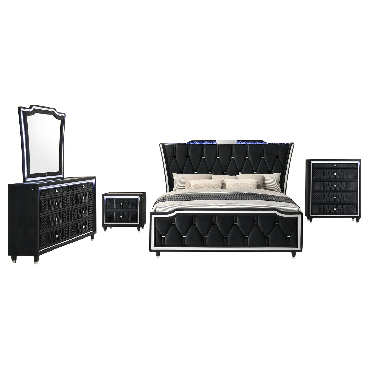 Lorient 5-piece Queen Bedroom Set Black