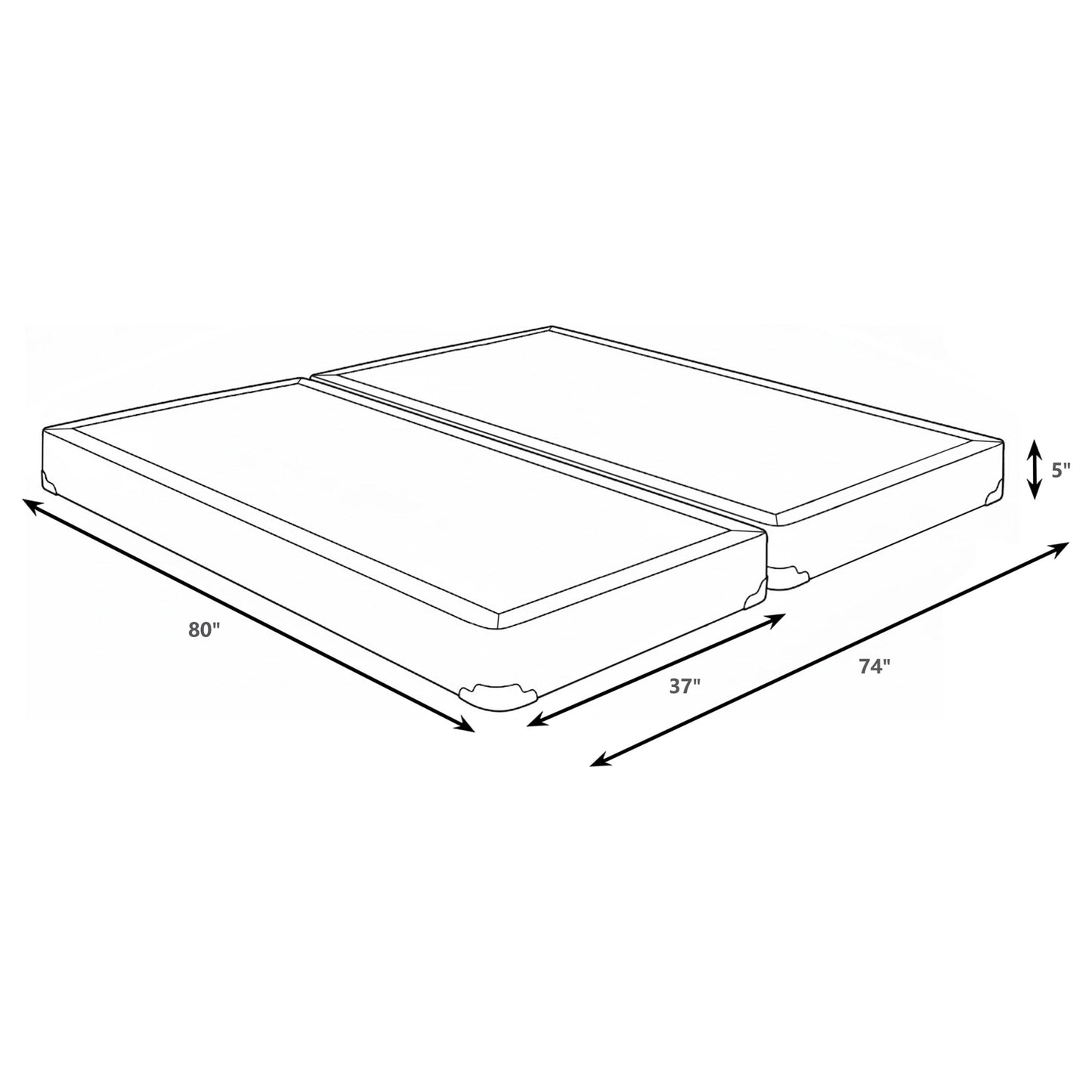 Base de perfil bajo Mercer Split Eastern King de 5 pulgadas