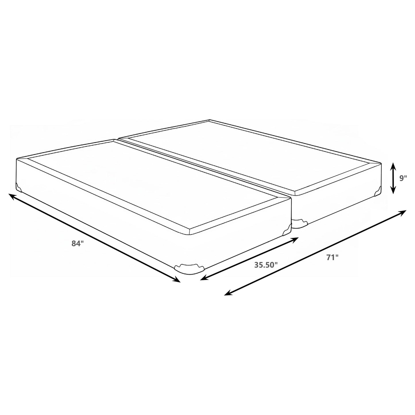 Base de somier California King dividida de 9 pulgadas de Mercer