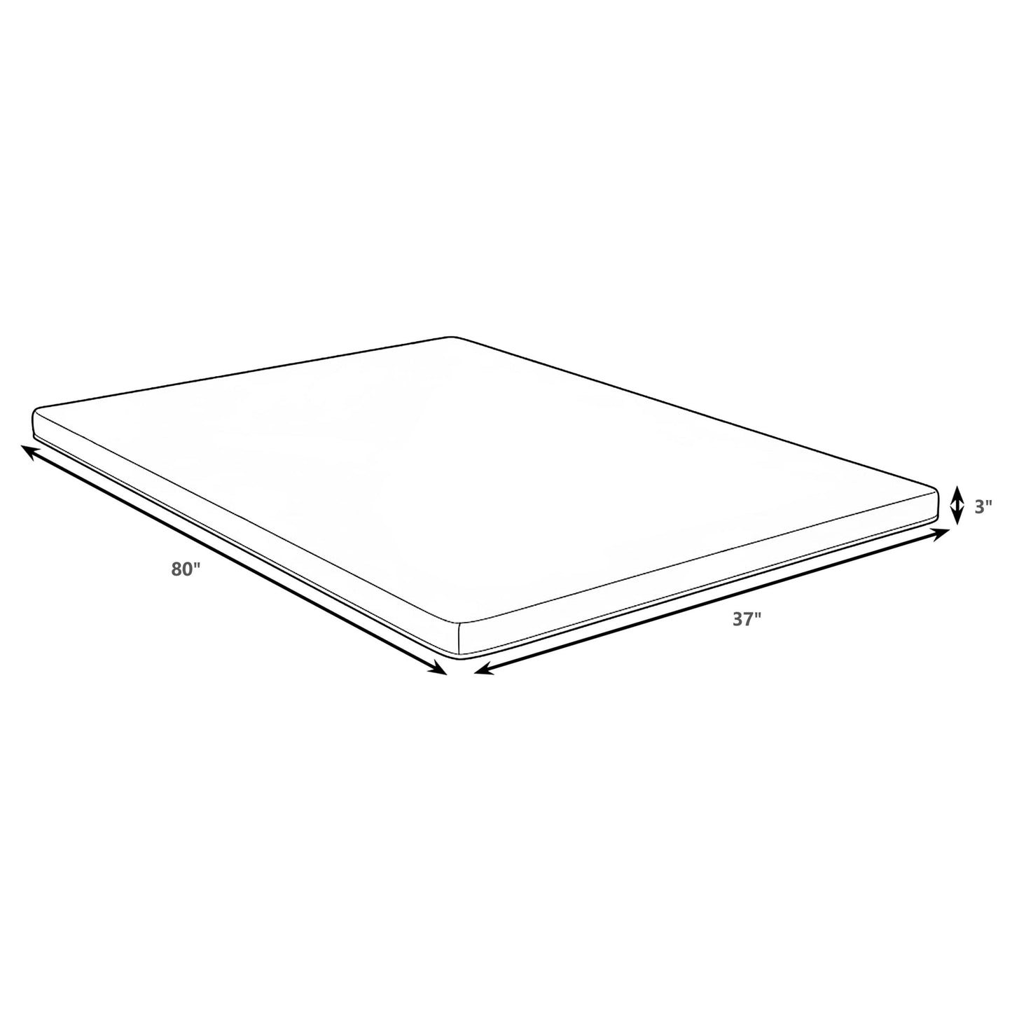 Cubrecolchón de espuma viscoelástica Cascade de 3 pulgadas Twin XL Cool