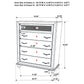 Juego de dormitorio California King de 5 piezas Barzini blanco