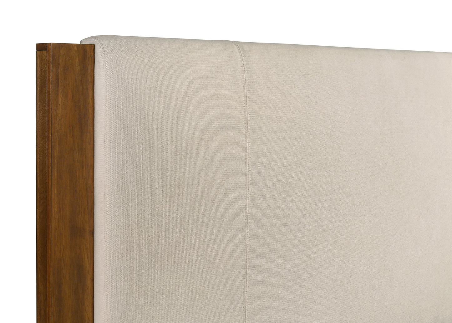 Adderley Queen Wood Panel Bed Cream and Warm Brown