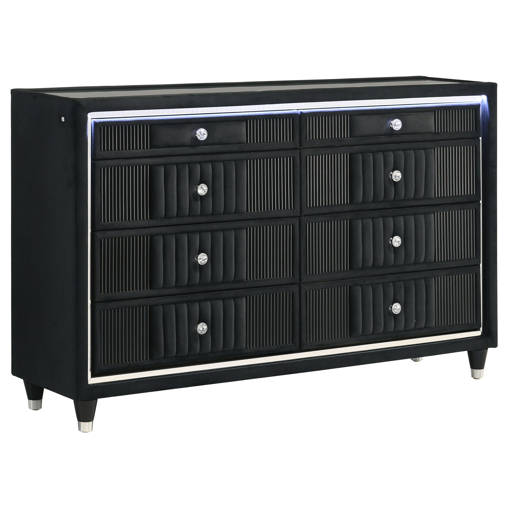 led dresser Wade Logan Aylina 6 Drawer 41.3" W Dresser With LED Light & Reviews