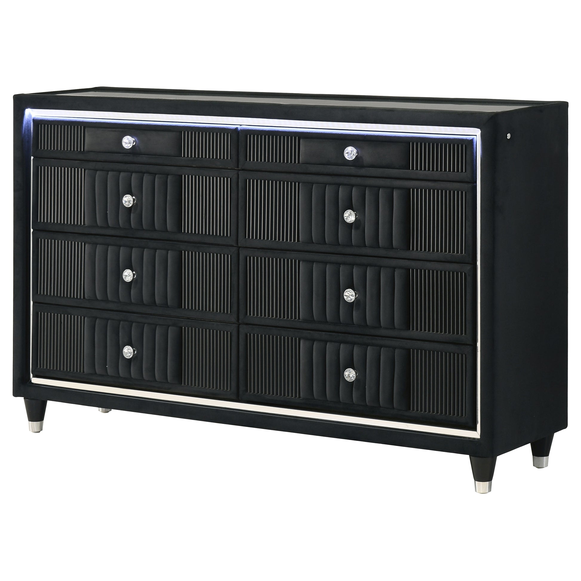 dresser led Gyfimoie 9 Drawer with Power Outlet, Dresser with Light, Modern Chest of Drawers for Closet, Double Wide Drawer Organizer Cabinet for Bedroom, Living Room (White, 9 Drawers) : Home wide 46.5 Ravenne 8-drawer Velvet Upholstered LED
