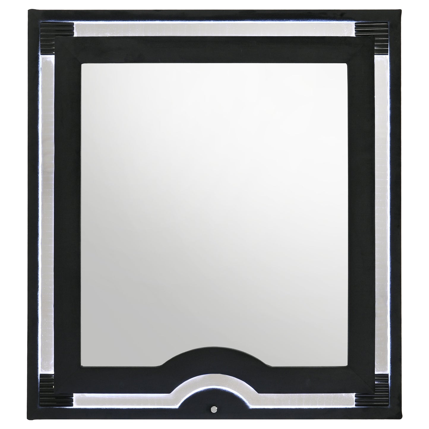 Ravenne Velvet Upholstered LED Dresser Mirror Black