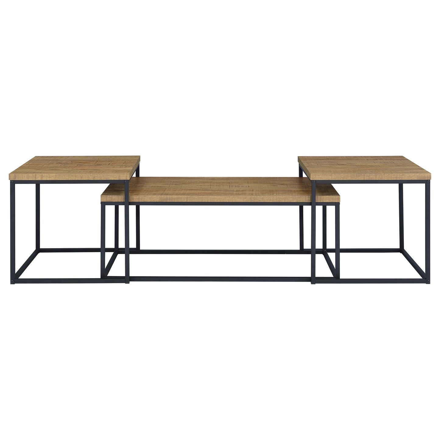 Straden 3-piece Engineered Wood Coffee Table Set Mango and Black