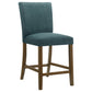 Paxton 5-piece Round Glass Top Counter Height Dining Set Teal Blue