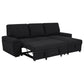 Demko Sleeper Sectional Sofa with Speaker and Storage Chaise Black