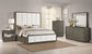 Cama Durango de 80 pulgadas con paneles en color roble topo
