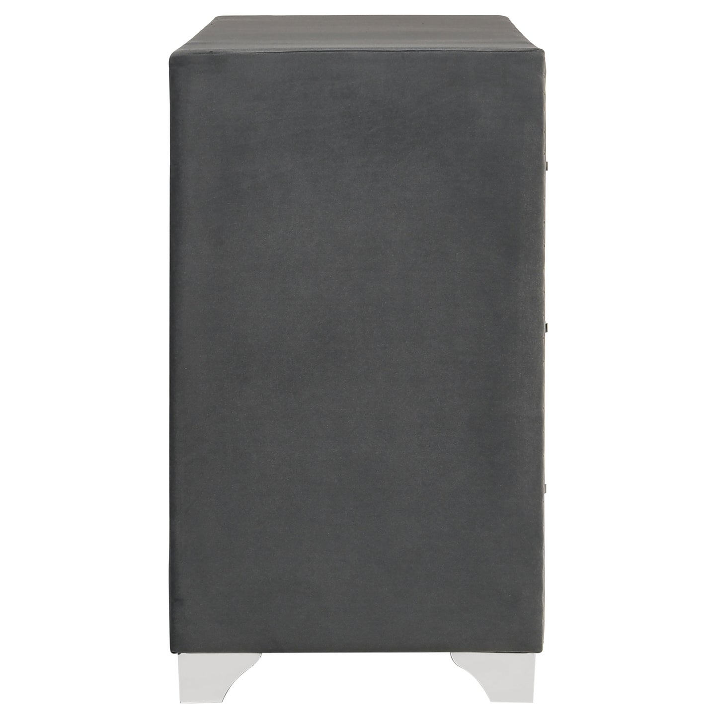 Cómoda tapizada Melody de 6 cajones en gris