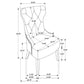 Silla de comedor Baney tapizada en tela beige y negra