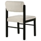 Kehoe Upholstered Dining Side Chair Cream and Black (Set of 2)