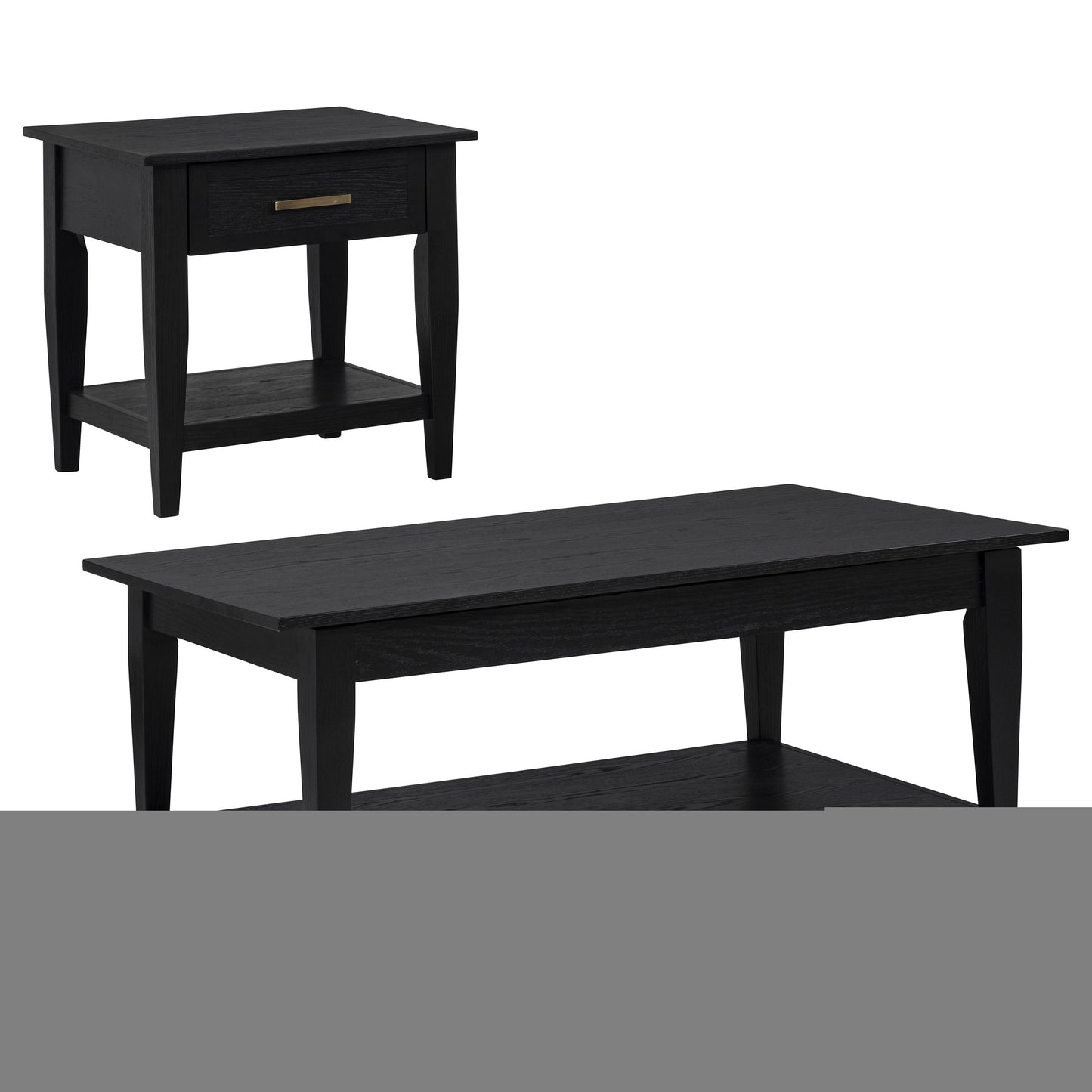 Lindenton 2-piece Wood Lift-Top Coffee and End Table Set Black