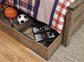Cama librería individual Trinell con 1 cajón grande de almacenamiento