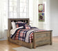 Cama librería individual Trinell con 1 cajón grande de almacenamiento