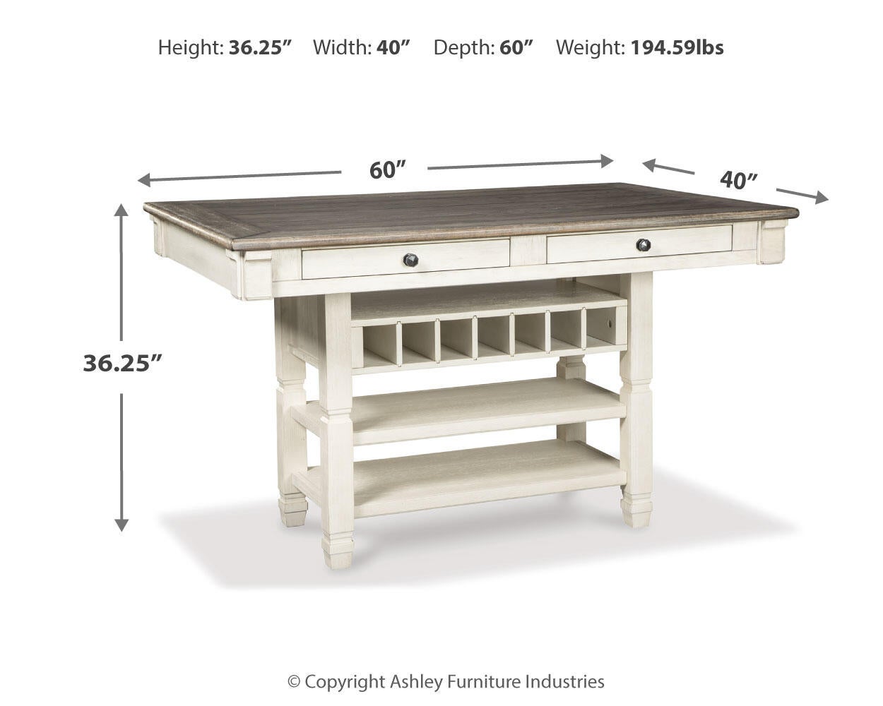 Mesa de comedor rectangular Bolanburg