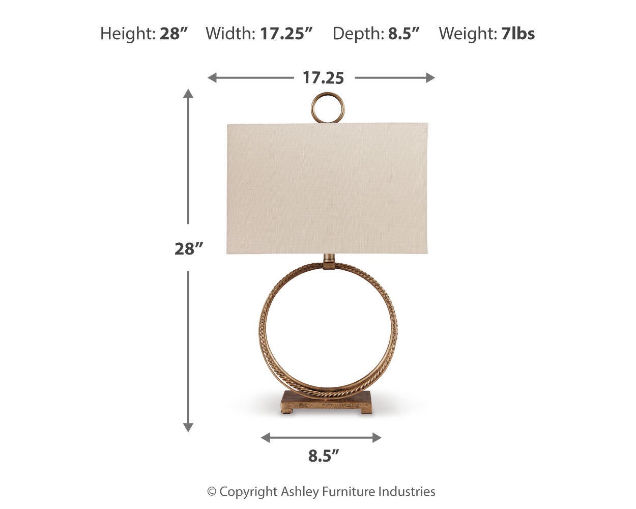 Lámpara de mesa de metal Mahala (1 unidad)