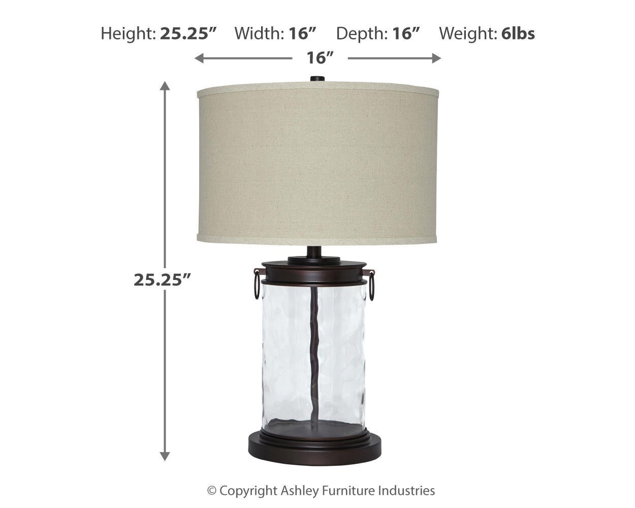 Lámpara de mesa de cristal Tailynn (1 unidad)