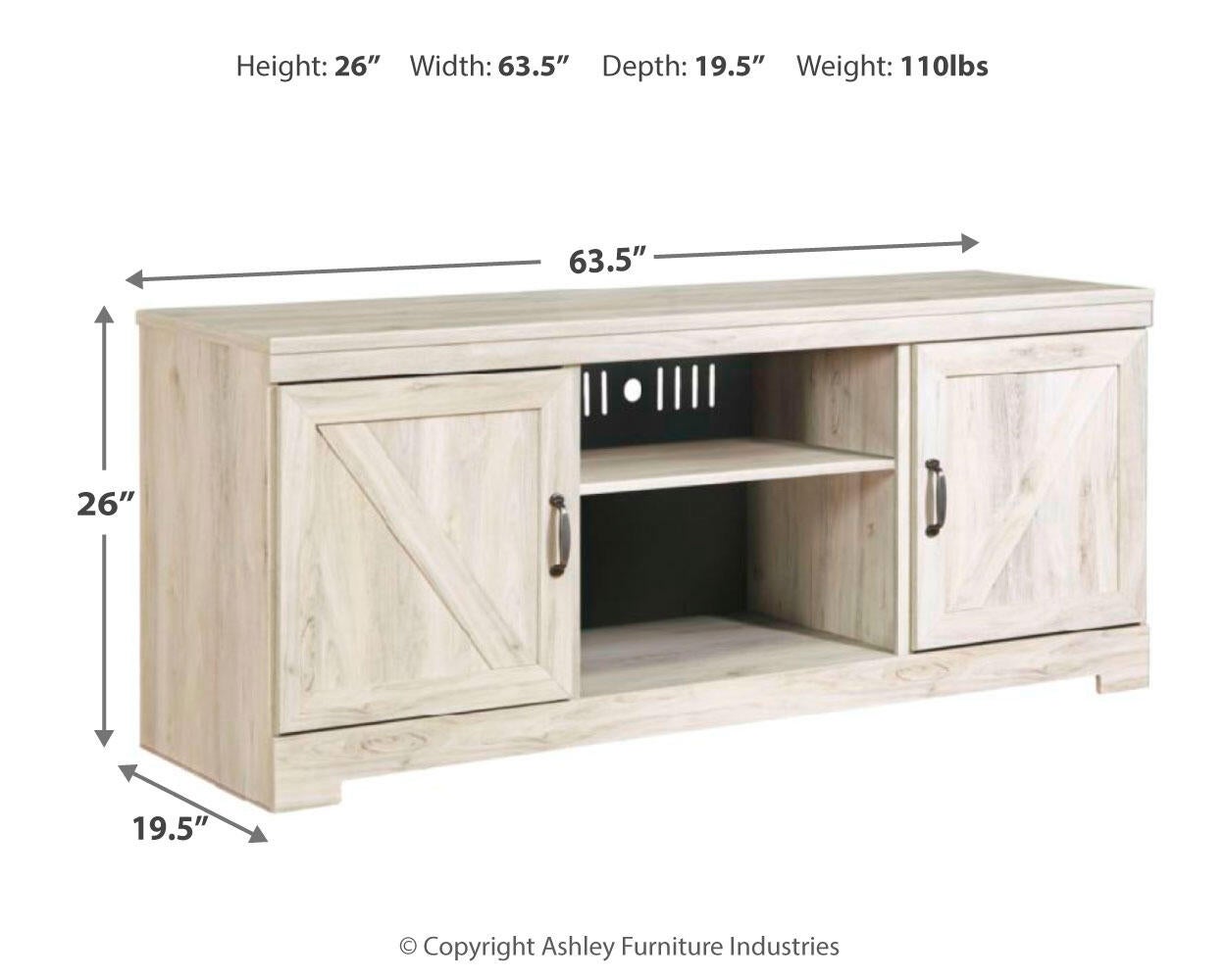 Mueble de TV LG Bellaby con opción de chimenea