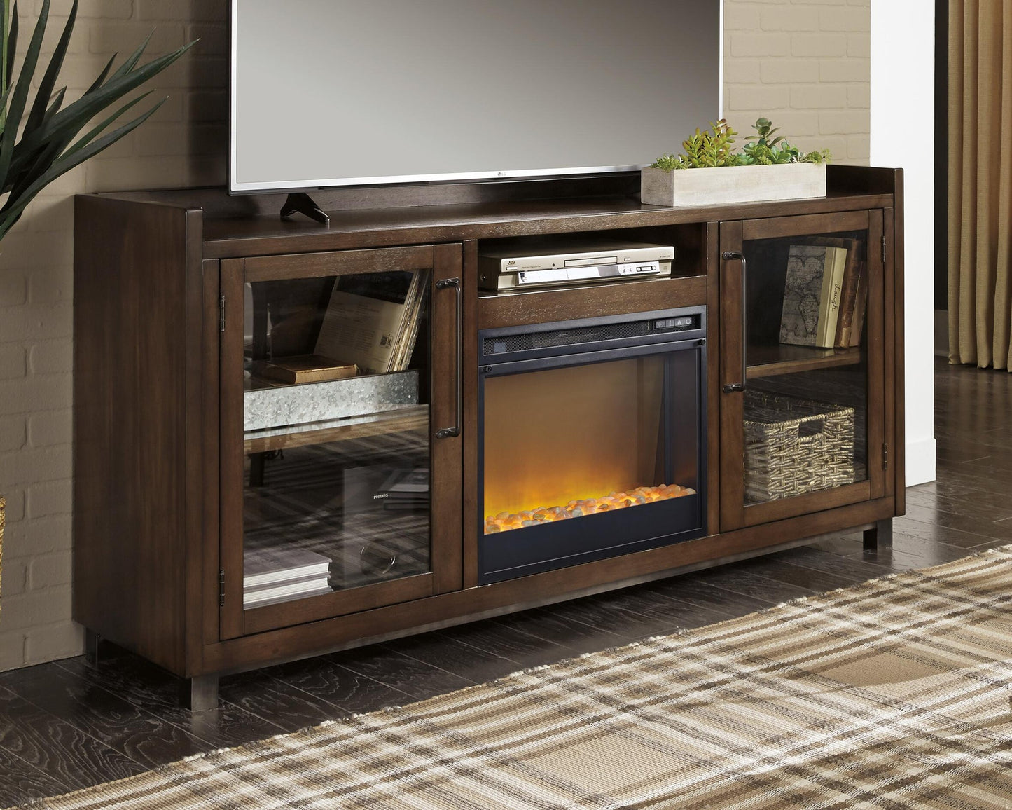 Mueble para TV Starmore de 70" con chimenea eléctrica